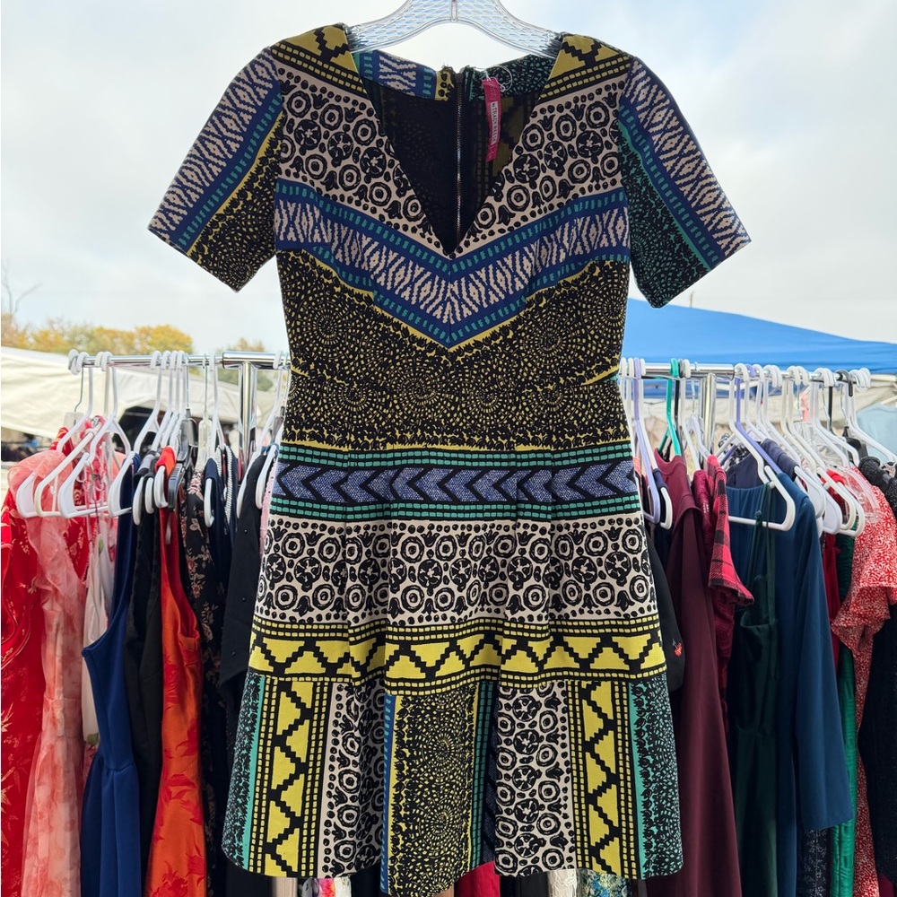 Plenty by Tracy Reese Blue and Yellow Mini Dress - Picture 6 of 7